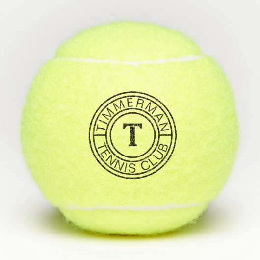 Custom Monogram-Club Name Bold Initial Tennis Ball Tennisballen (Voorkant)