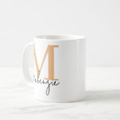 Custom Monogram Coffee Mug, Birthday Gift for Kids Koffiemok (Voorkant links)