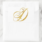 Custom Monogram D Faux Gold Folie Monogrammen Init Rechthoekige Sticker (Tas)