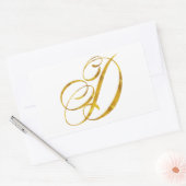 Custom Monogram D Faux Gold Folie Monogrammen Init Rechthoekige Sticker (Envelop)