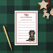 Custom Monogram Dachshund Holiday Gift List Post-it® Notes