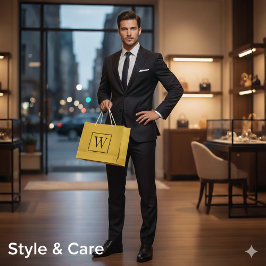 Custom Monogram Design Large Gift Bag for Any Occa Groot Cadeauzakje