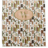 Custom Monogram Douchegordijn Mid Century Modern (Voorkant)