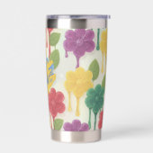 Custom Monogram Drip Flower  Geïsoleerde Drinkbeker (Links)