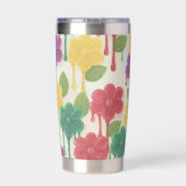 Custom Monogram Drip Flower  Geïsoleerde Drinkbeker (Achterkant)