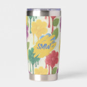 Custom Monogram Drip Flower  Geïsoleerde Drinkbeker (Voorkant)