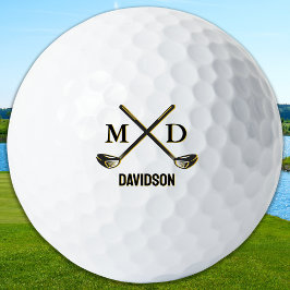 Custom Monogram Elegant Golfer Personalized Name Golfballen