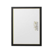 Custom Monogram Elegant Minimalist Black Gold Men  Notitieblok (Linkerzijde)