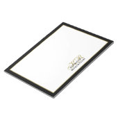 Custom Monogram Elegant Minimalist Black Gold Men  Notitieblok (Schuin)