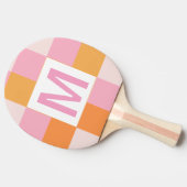 Custom monogram Elegant pink geometric pattern Tafeltennisbatje (Zijkant)