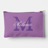 Custom monogram elegante paarse cosmetische tas (Achterkant)