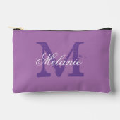 Custom monogram elegante paarse cosmetische tas (Voorkant)