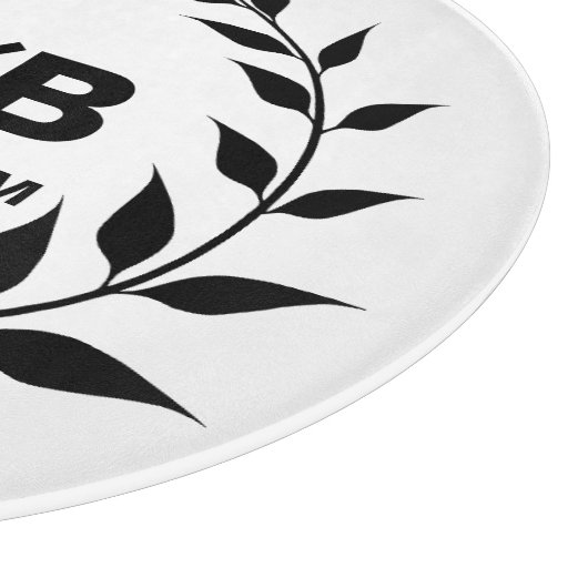 Custom Monogram en Achternaam Laurels en Hart Snijplank (Hoek)