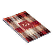 Custom Monogram Festive Gingham Style Pattern Notitieboek (Rechterzijde)