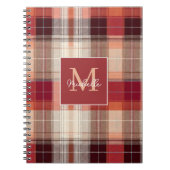 Custom Monogram Festive Gingham Style Pattern Notitieboek (Voorkant)