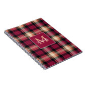Custom Monogram Festive Gingham Style Pattern Notitieboek (Rechterzijde)