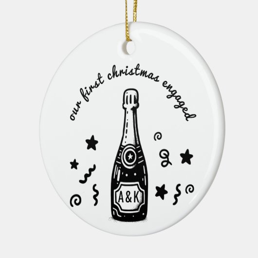 Custom Monogram First Christmas Engaged Ornament  (Links)