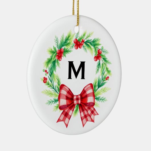 Custom Monogram First Christmas Married Ornament (Rechts)