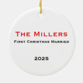 Custom Monogram First Christmas Married Ornament (Achterkant)