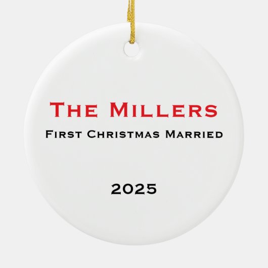 Custom Monogram First Christmas Married Ornament (Achterkant)