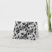 Custom Monogram Flower Pattern Black and White Bedankkaart (Achterkant)