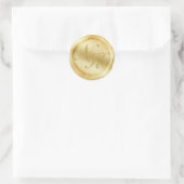 Custom Monogram Geel Gouden Wax Seal Sticker (Tas)