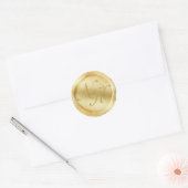Custom Monogram Geel Gouden Wax Seal Sticker (Envelop)