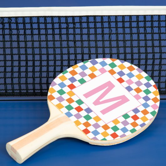 Custom monogram geometric square Ping Pong Paddle Tafeltennisbatje (Insitu)