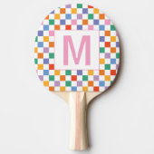 Custom monogram geometric square Ping Pong Paddle Tafeltennisbatje (Voorkant)