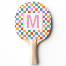 Custom monogram geometric square Ping Pong Paddle