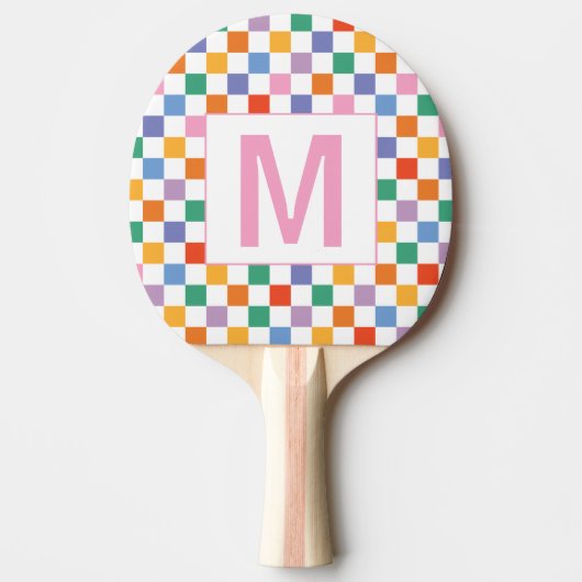 Custom monogram  geometric square Ping Pong Paddle Tafeltennisbatje (Voorkant)