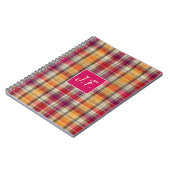 Custom Monogram Gingham Style Pattern Notitieboek (Linkerzijde)