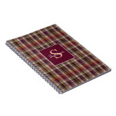 Custom Monogram Gingham Style Pattern Notitieboek (Rechterzijde)