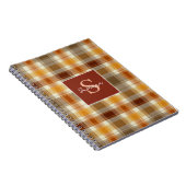 Custom Monogram Gingham Style Pattern Notitieboek (Rechterzijde)