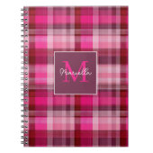 Custom Monogram Gingham Style Pattern Notitieboek (Voorkant)