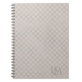 Custom Monogram Gold & Gray Taupe Notebook Notitieboek (Voorkant)