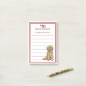 Custom Monogram Golden Doodle Holiday Gift List Post-it® Notes (Op bureau)