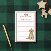 Custom Monogram Golden Doodle Holiday Gift List Post-it® Notes