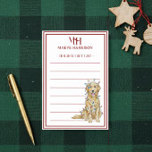 Custom Monogram Golden Retriever Holiday Gift List Post-it® Notes