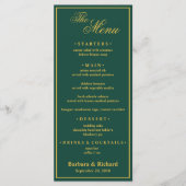 Custom Monogram Golf Theme Wedding  Menu (Voorkant)