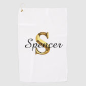 Custom Monogram Golf Towel | Personalized Name  Golfhanddoek (Voorkant)