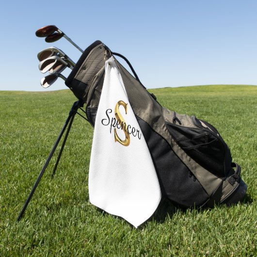 Custom Monogram Golf Towel | Personalized Name  Golfhanddoek (Groen)