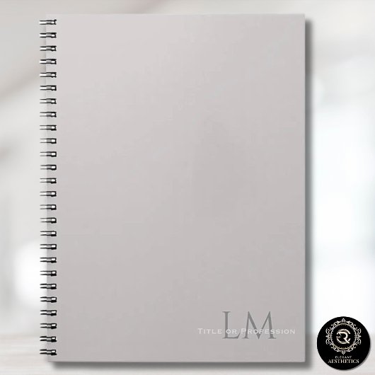 Custom Monogram Gray Taupe Notebook Notitieboek