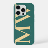 Custom Monogram Green Case Gift for Teens & Adults iPhone Hoesje (Achterkant)