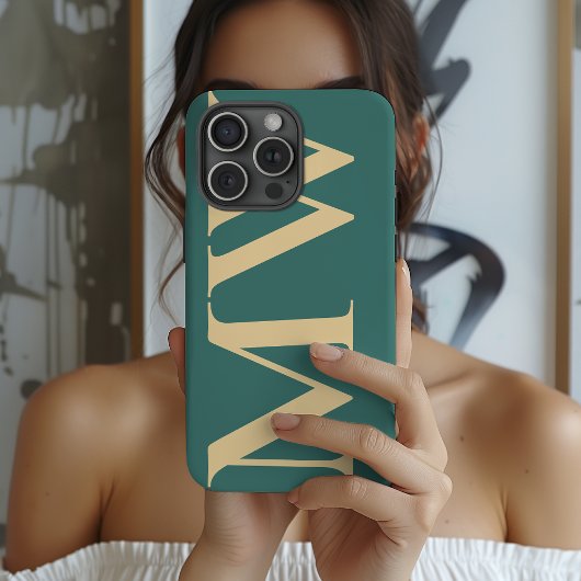 Custom Monogram Green Case Gift for Teens & Adults iPhone Hoesje