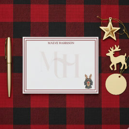 Custom Monogram Holiday Dachshund Reindeer Post-it® Notes