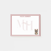 Custom Monogram Holiday German Shepherd Reindeer Post-it® Notes (Voorkant)