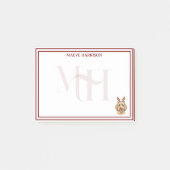 Custom Monogram Holiday Golden Doodle Reindeer Post-it® Notes (Voorkant)