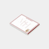 Custom Monogram Holiday Golden Doodle Reindeer Post-it® Notes (Schuin)