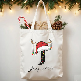 Custom Monogram Holiday Tote Bag for Friends